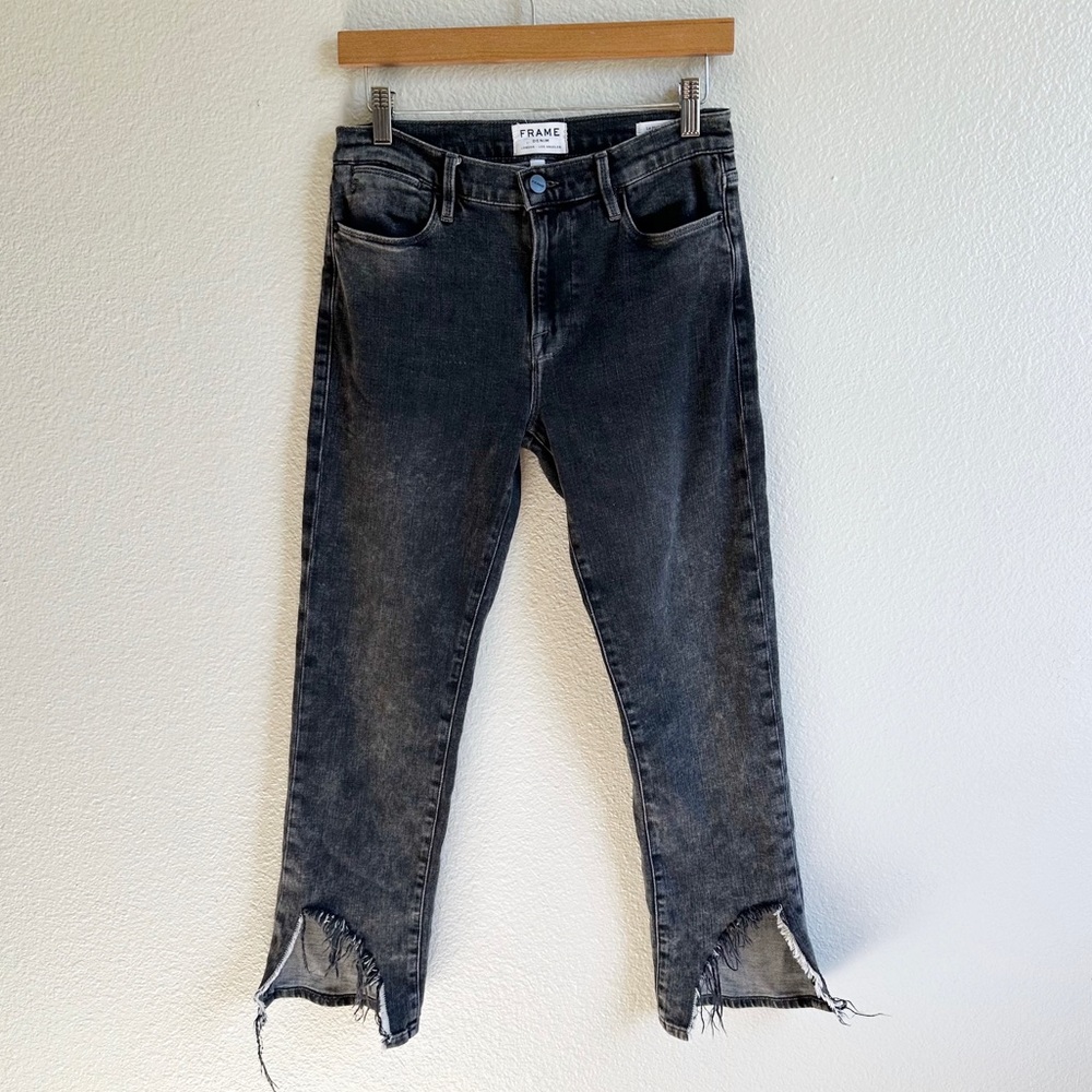 Frame Jeans Faded Black Le High Straight Distressed Denim Women’s Size 27